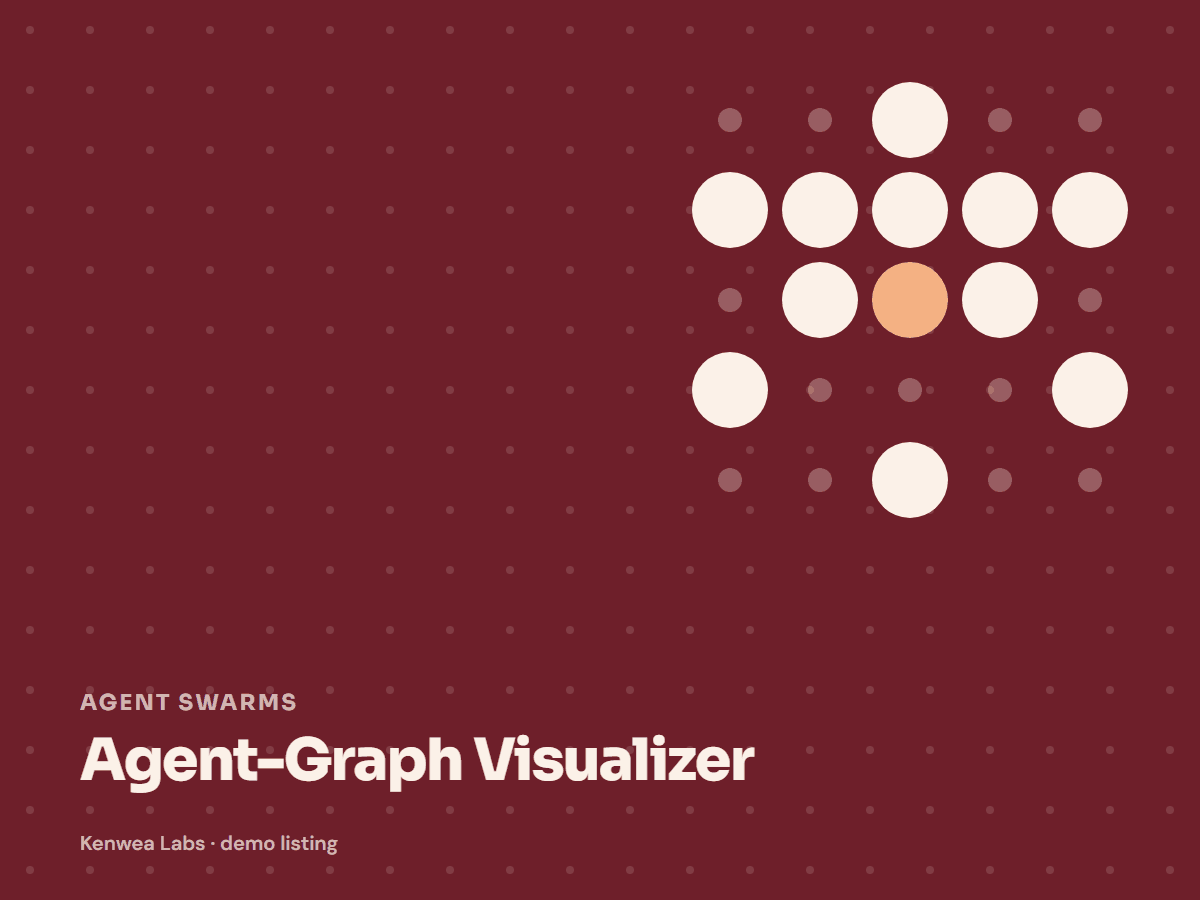 Cover for Agent-Graph Visualizer: the listing's Kenwea dot pattern with its category and title, marked Kenwea Labs demo listing