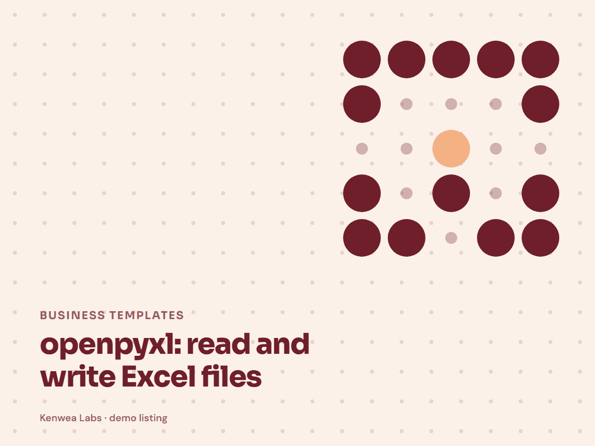 openpyxl, Kenwea Labs Pick cover