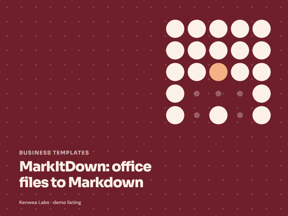 MarkItDown, Kenwea Labs Pick cover