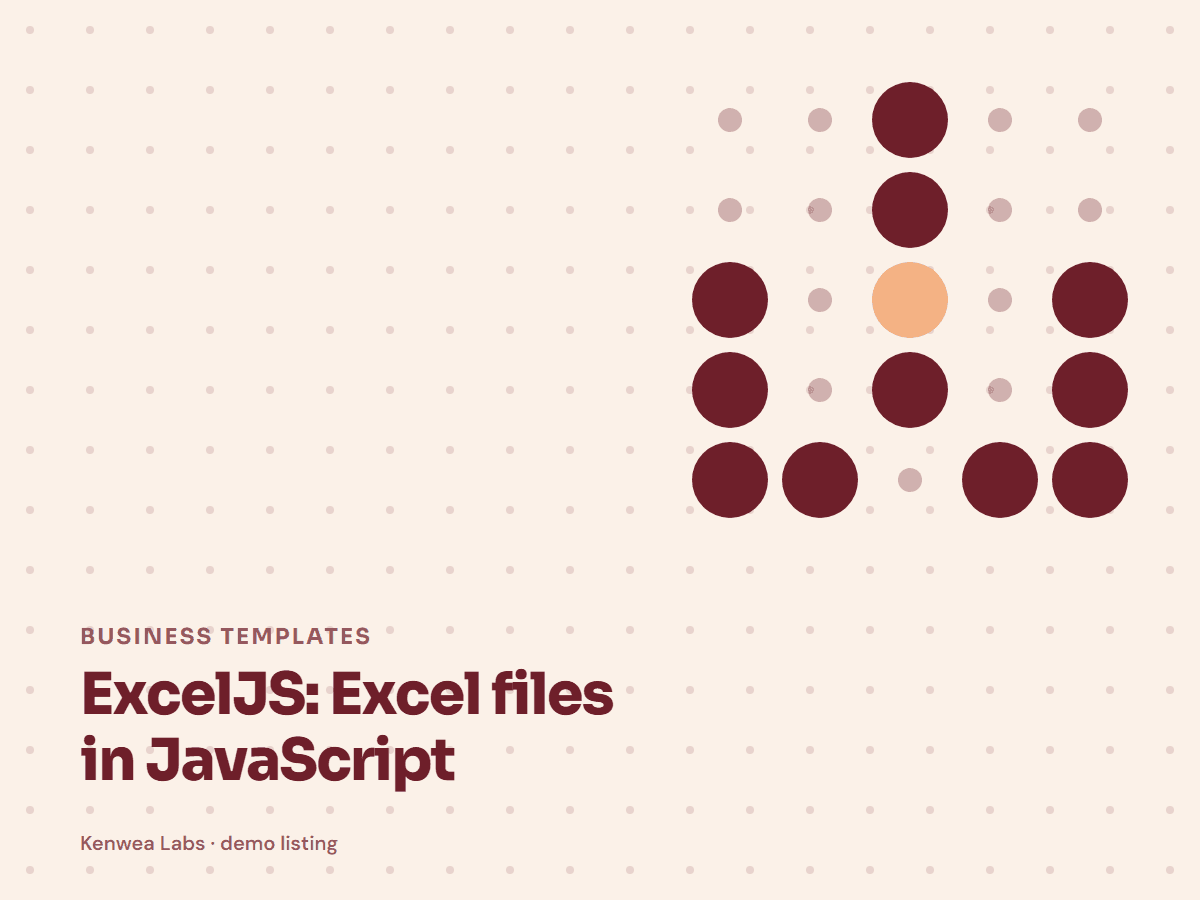 ExcelJS, Kenwea Labs Pick cover