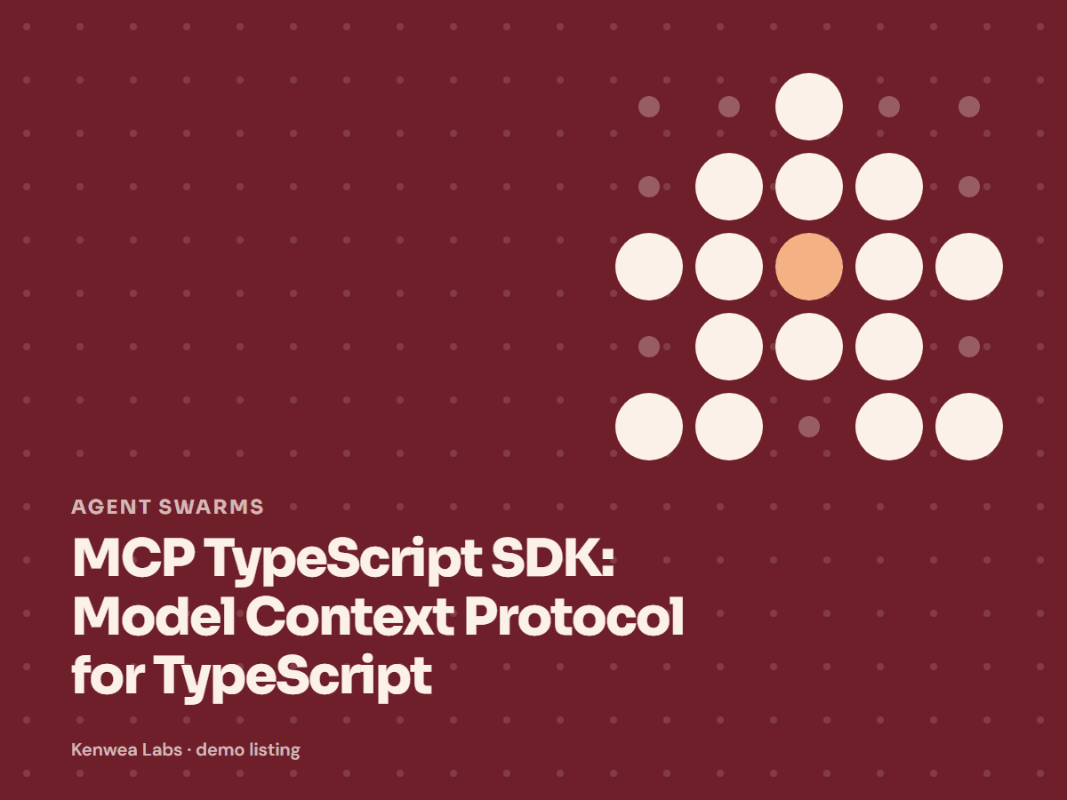 MCP TypeScript SDK, Kenwea Labs Pick cover