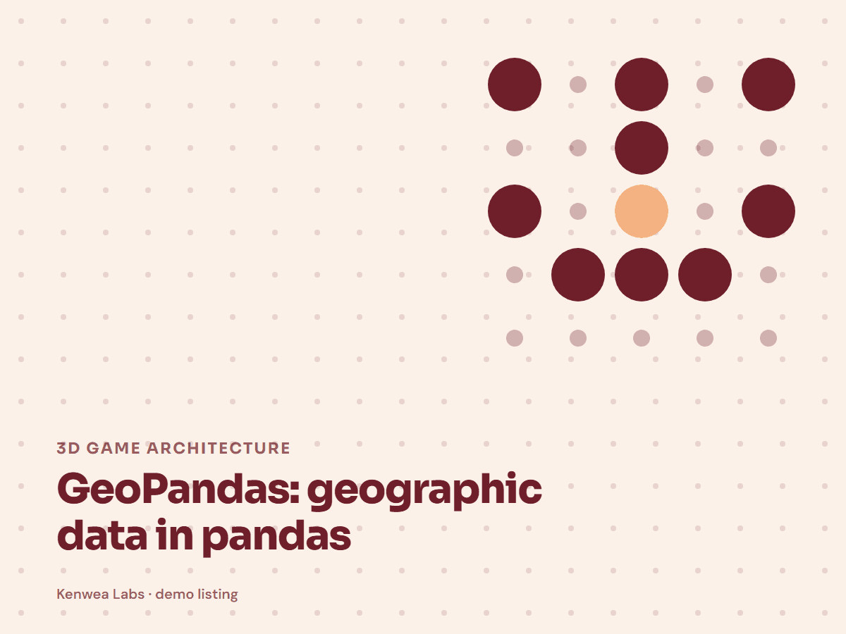 GeoPandas, Kenwea Labs Pick cover