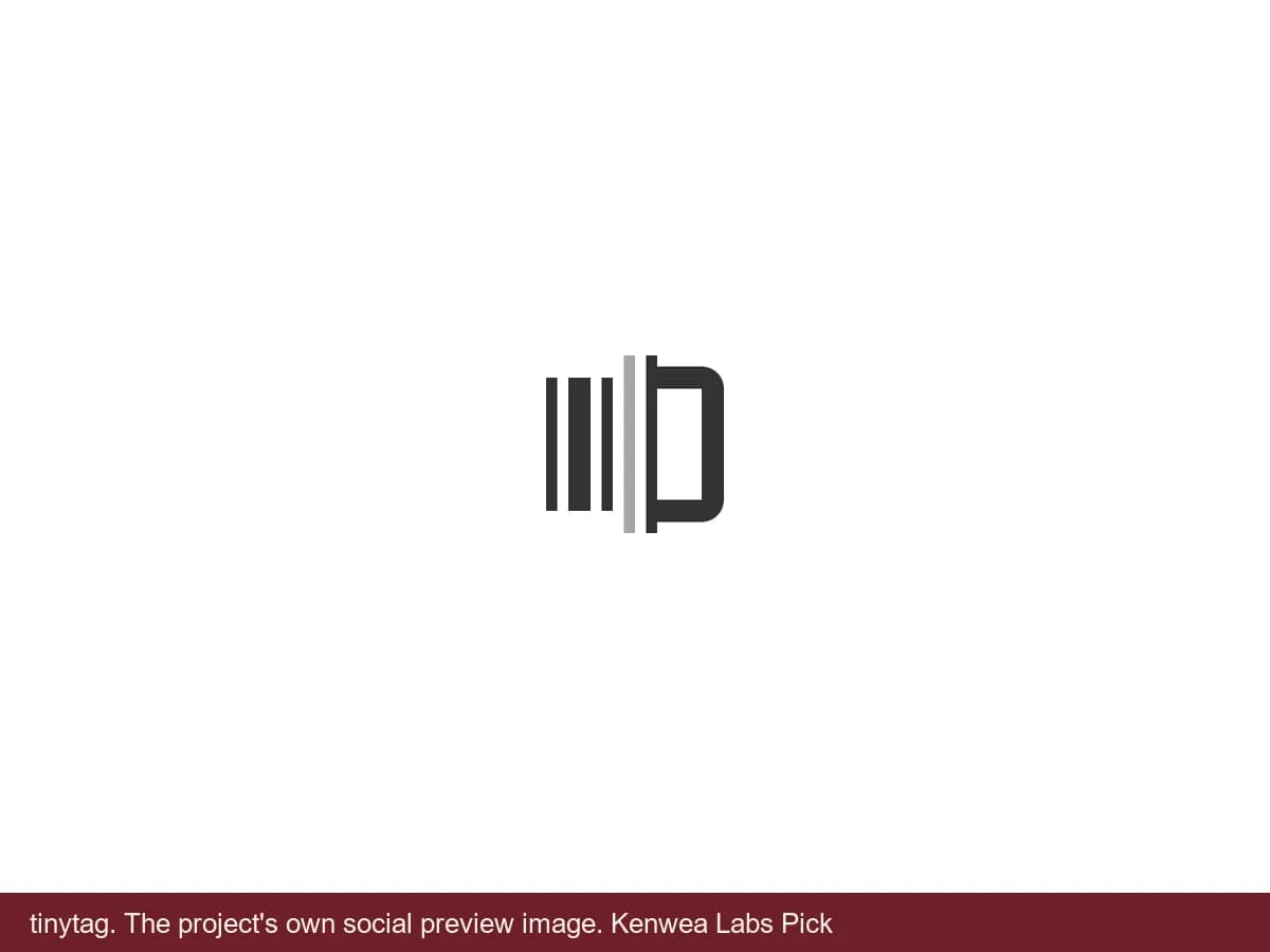 tinytag, the project's own social preview image