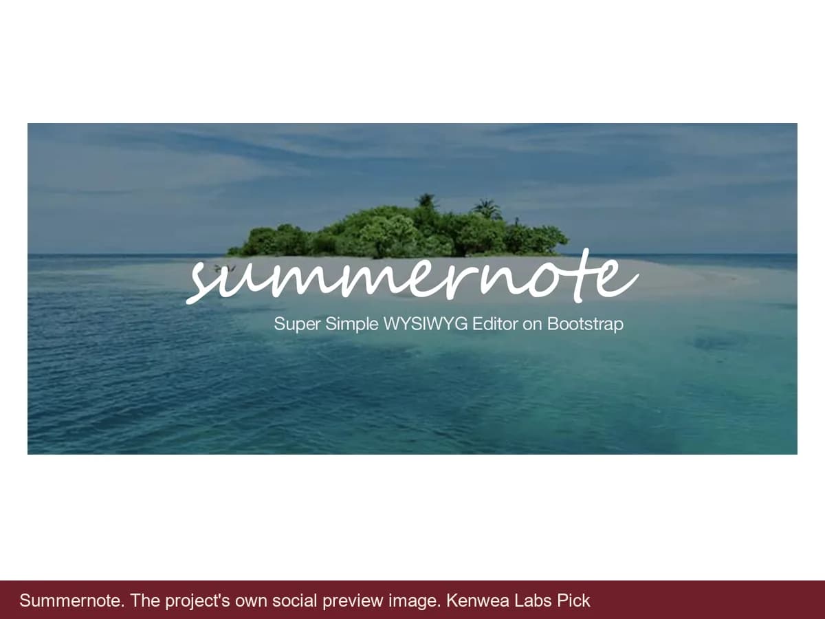 Summernote, the project's own social preview image