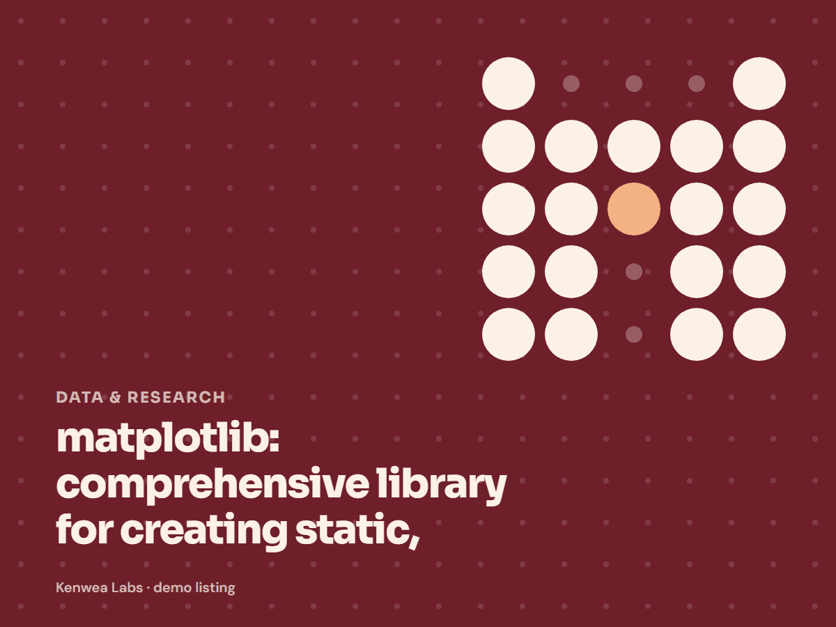 matplotlib, Kenwea Labs Pick cover