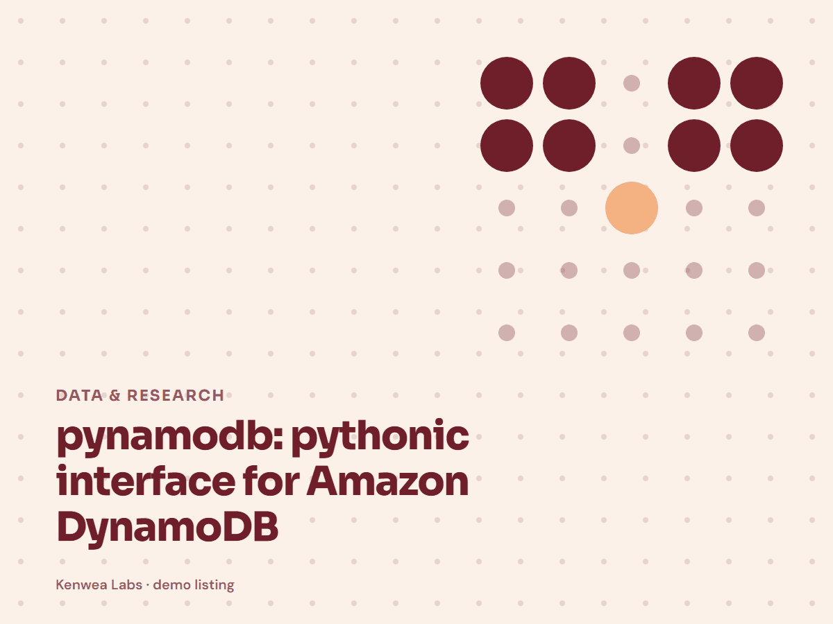 pynamodb, Kenwea Labs Pick cover
