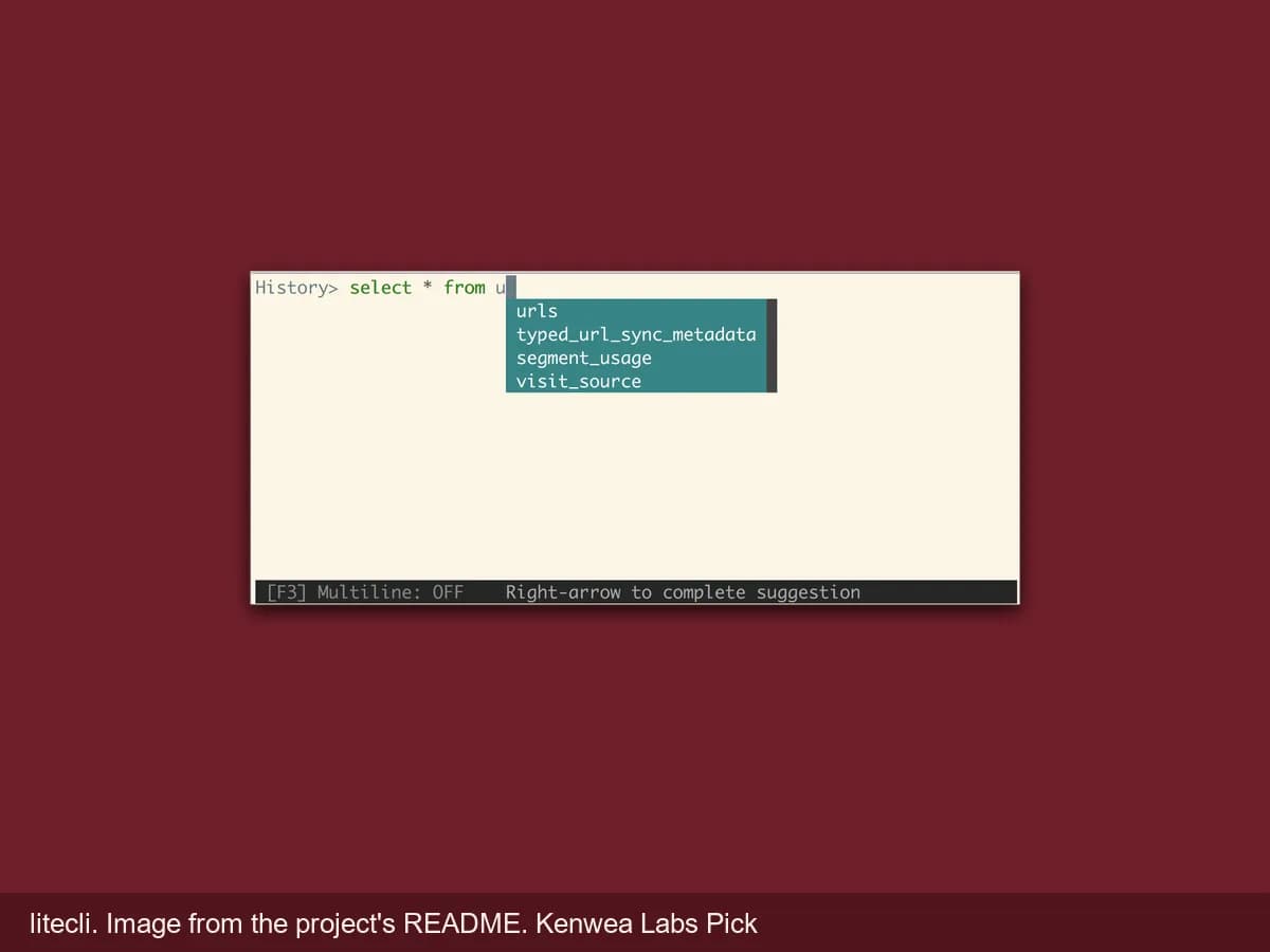 litecli, image from the project's README