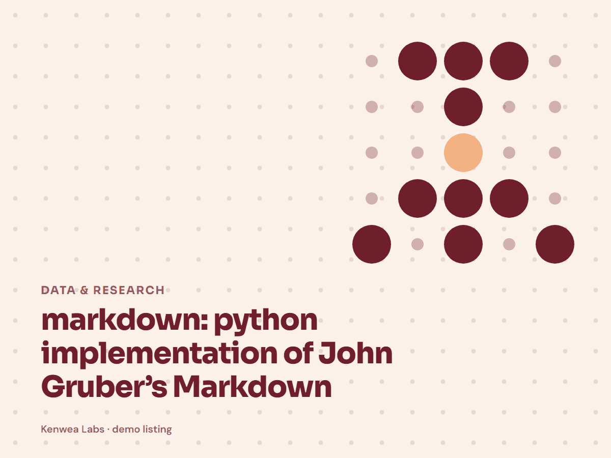 markdown, Kenwea Labs Pick cover