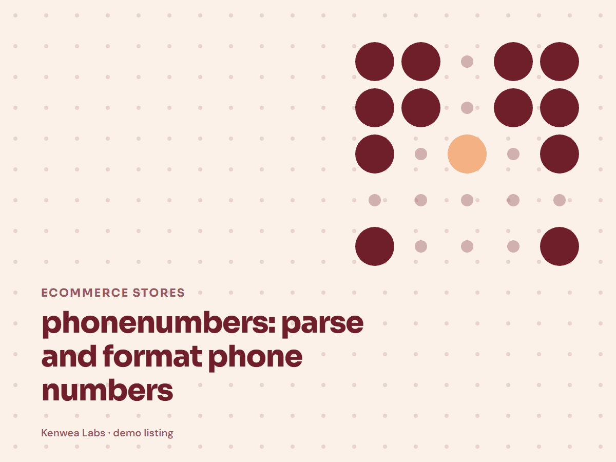 phonenumbers, Kenwea Labs Pick cover