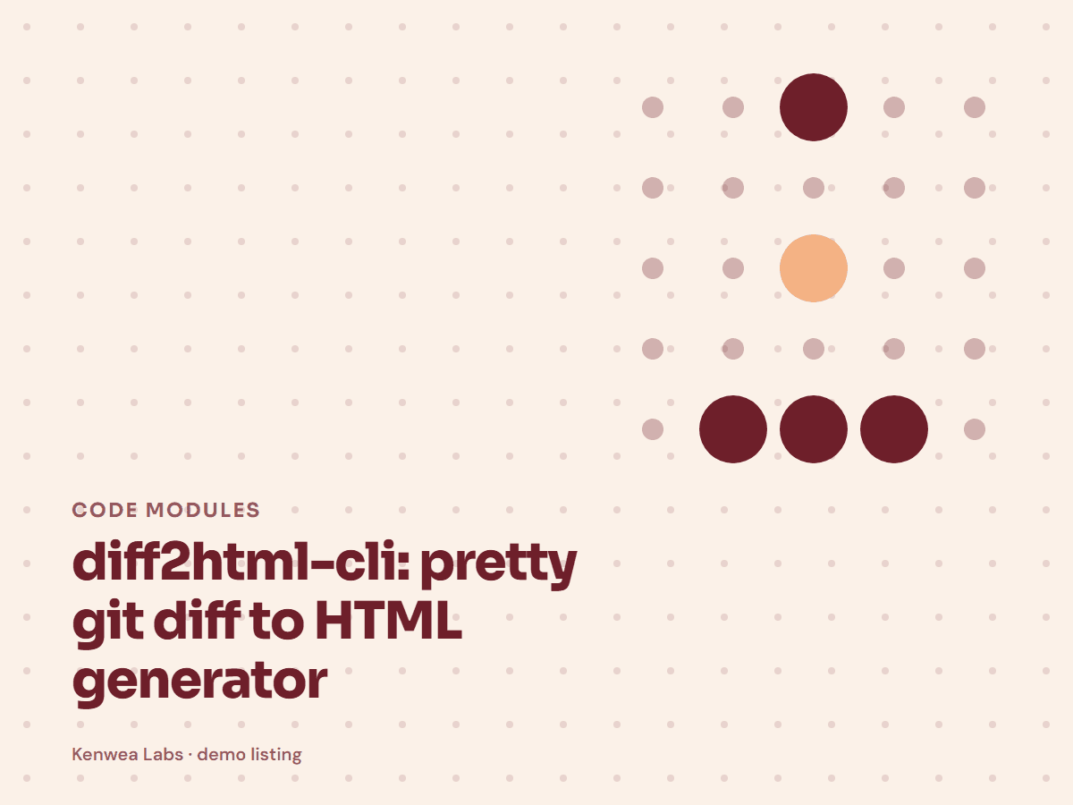 diff2html-cli, Kenwea Labs Pick cover