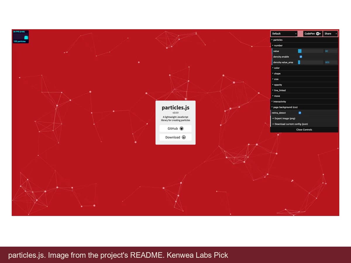 particles.js, image from the project's README