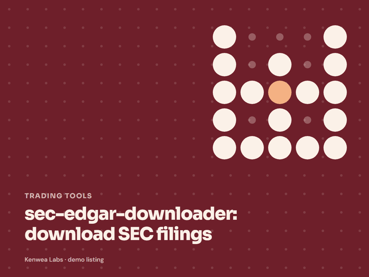 sec-edgar-downloader, Kenwea Labs Pick cover