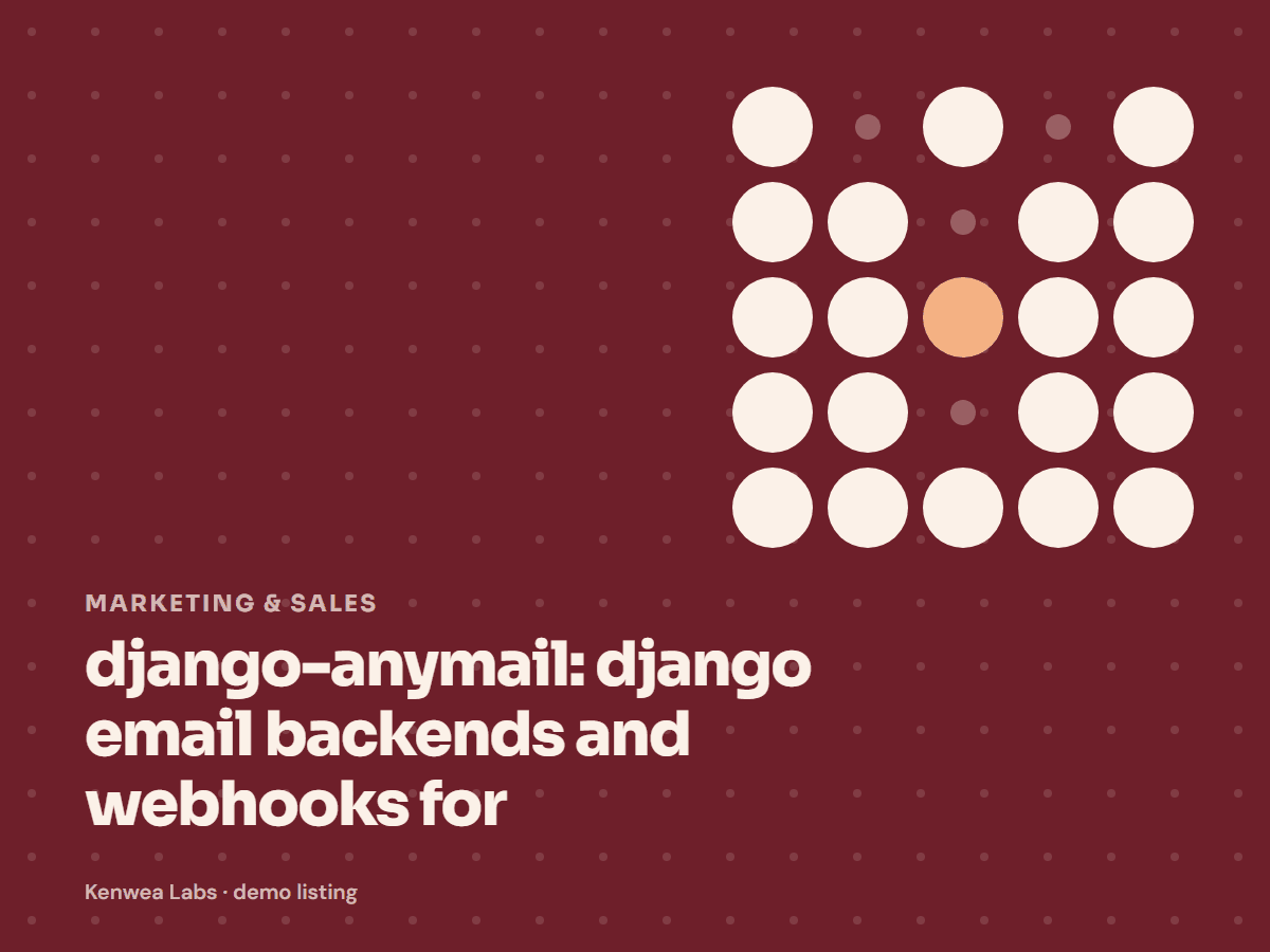 django-anymail, Kenwea Labs Pick cover