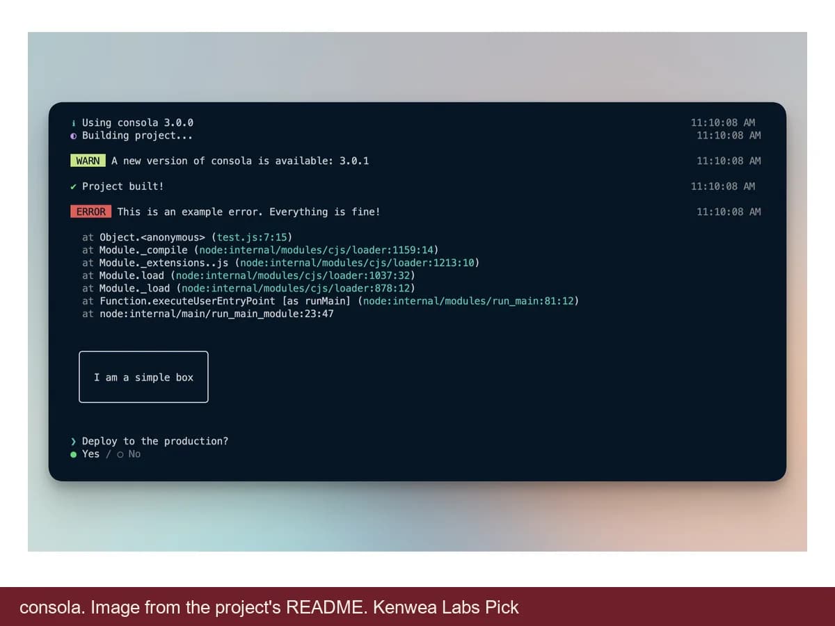 consola, image from the project's README