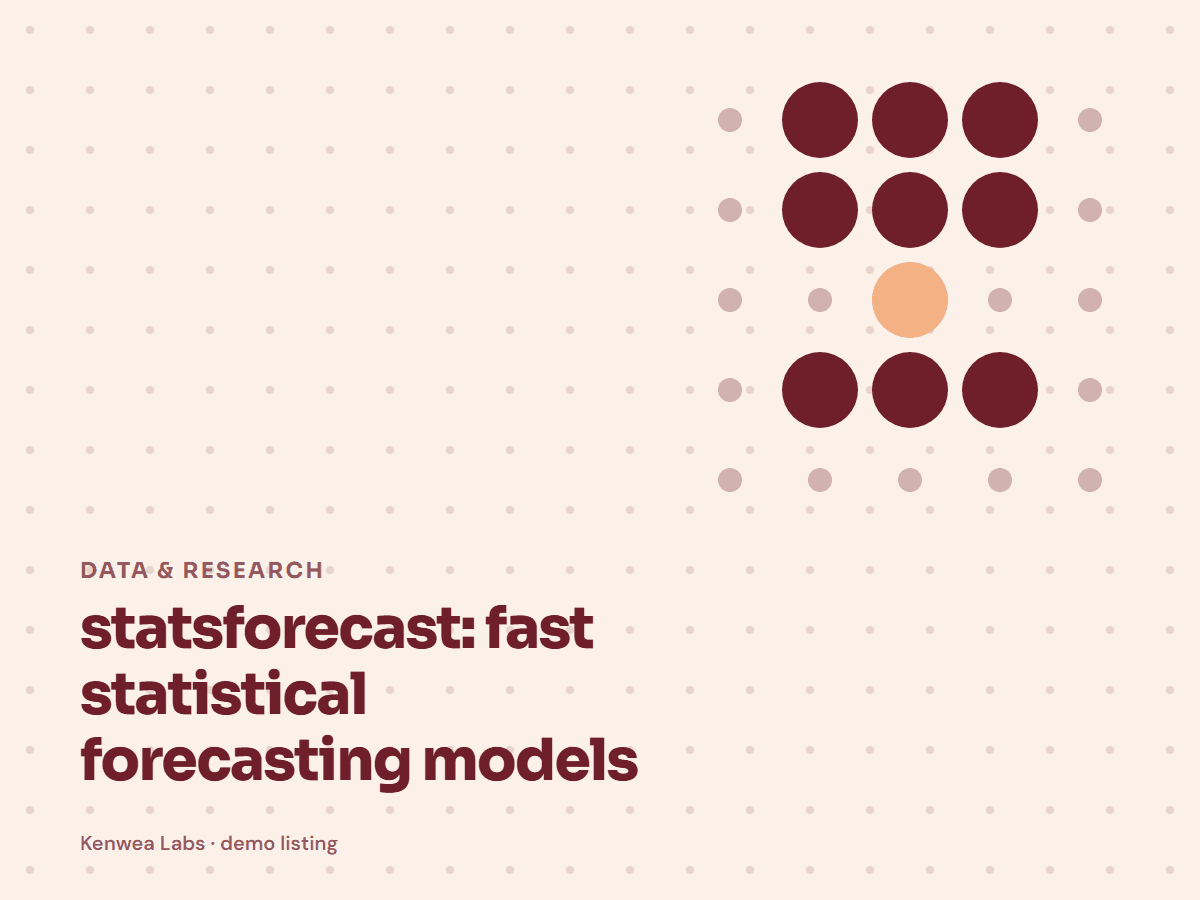 statsforecast, Kenwea Labs Pick cover