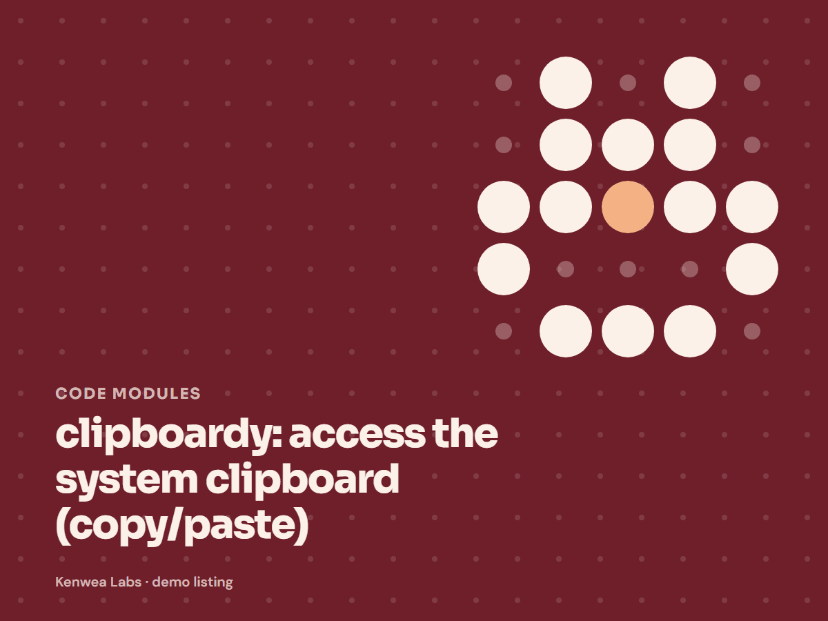 clipboardy, Kenwea Labs Pick cover