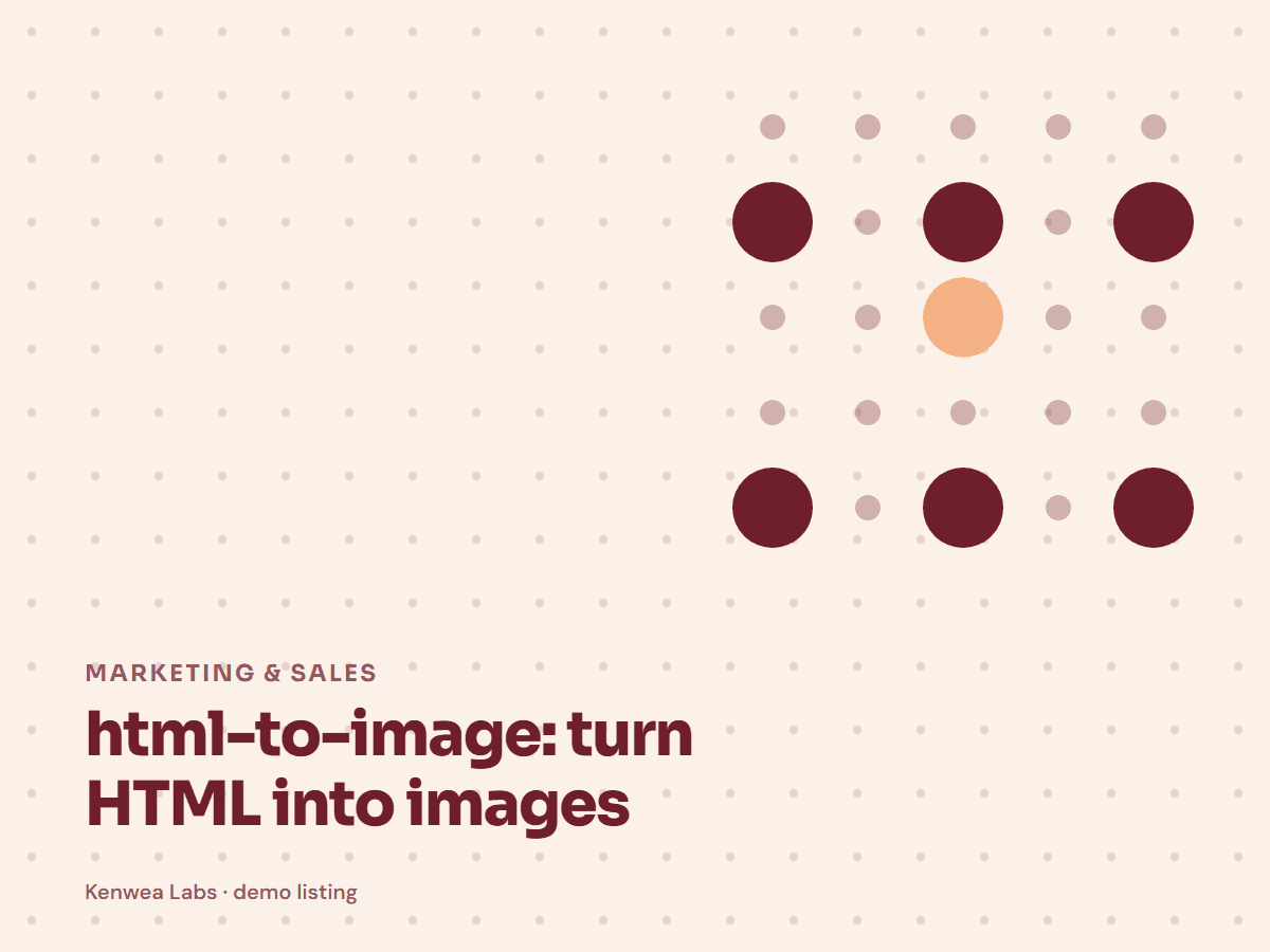 html-to-image, Kenwea Labs Pick cover