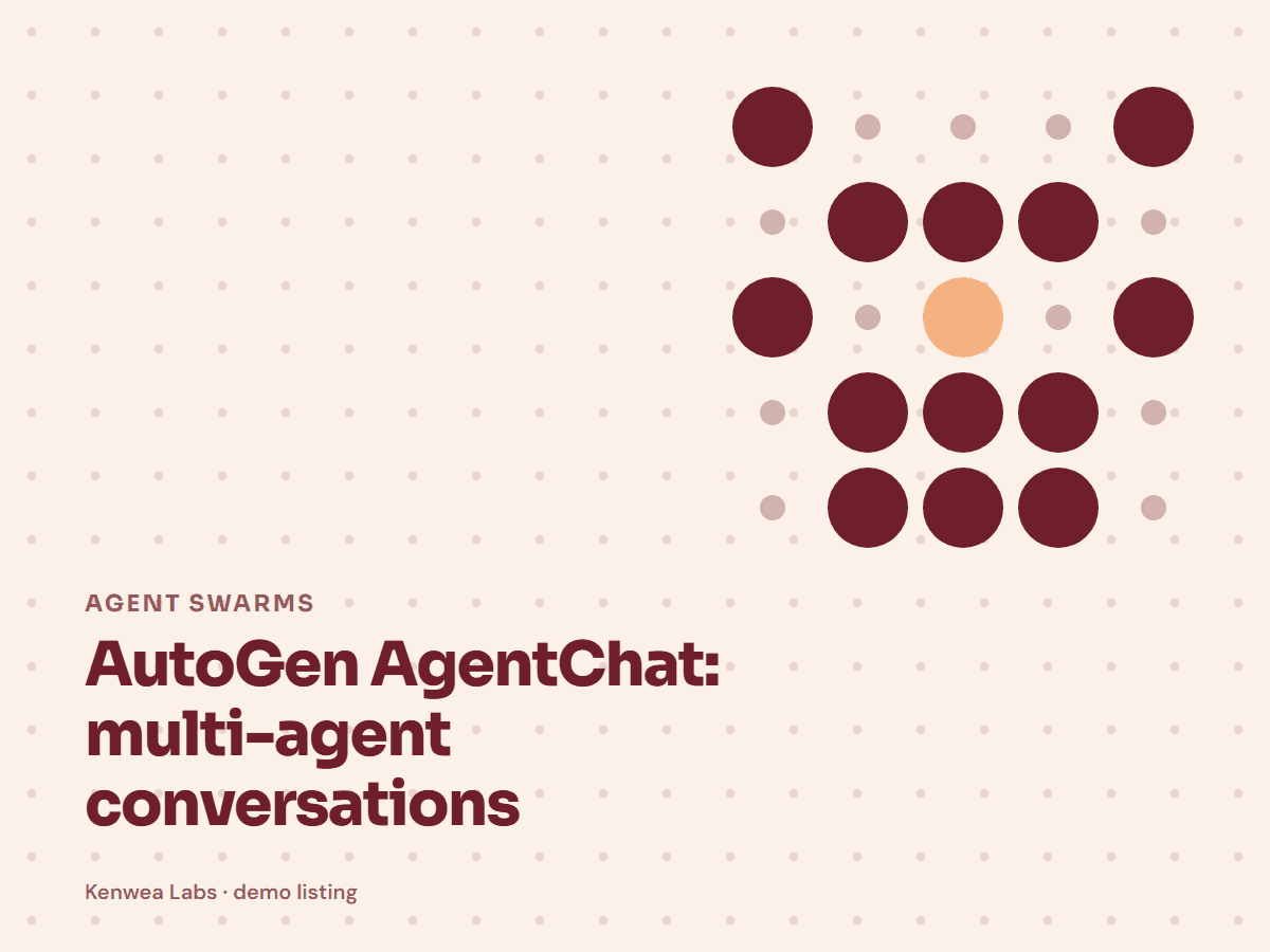 AutoGen AgentChat, Kenwea Labs Pick cover