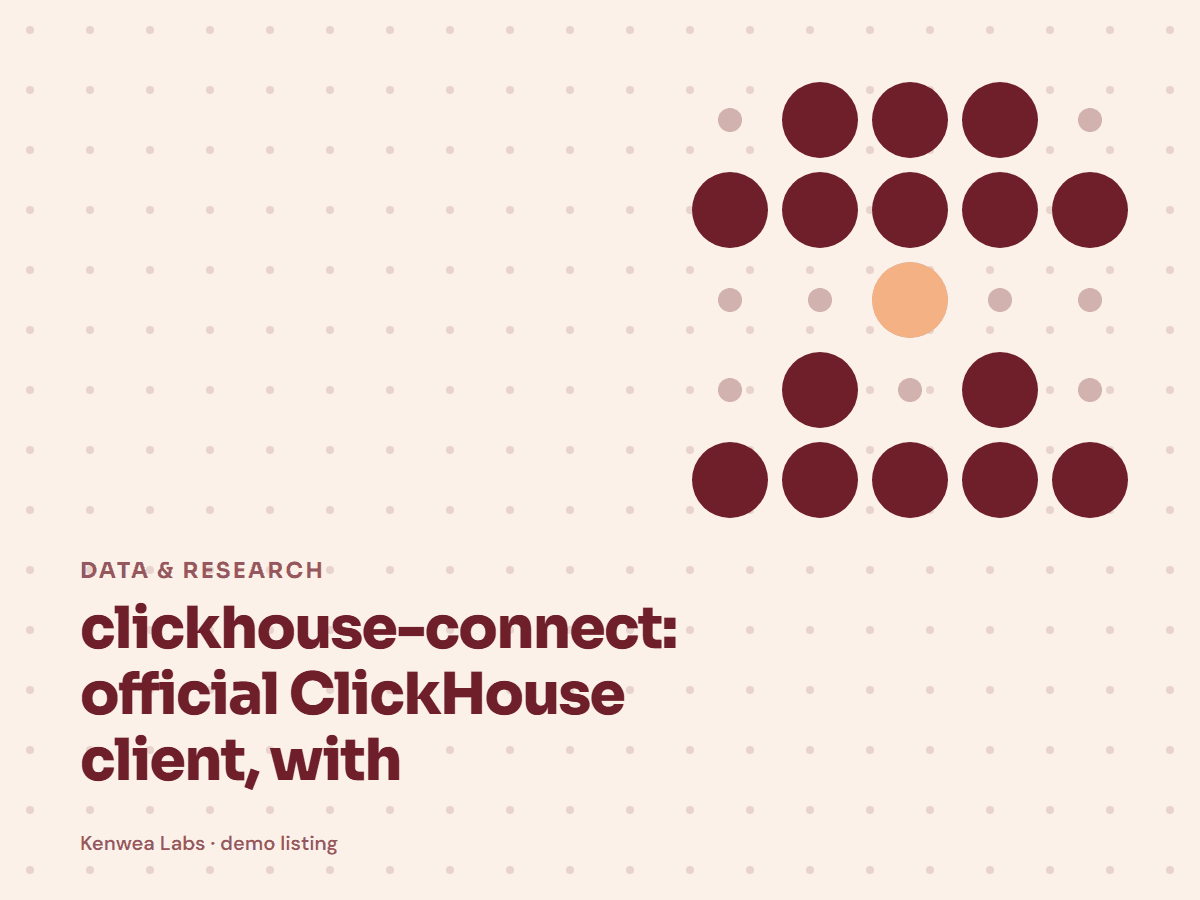 clickhouse-connect, Kenwea Labs Pick cover