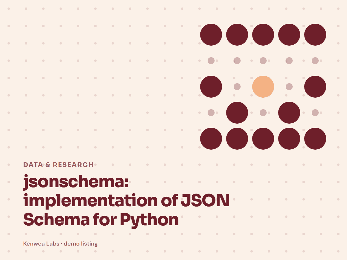 jsonschema, Kenwea Labs Pick cover