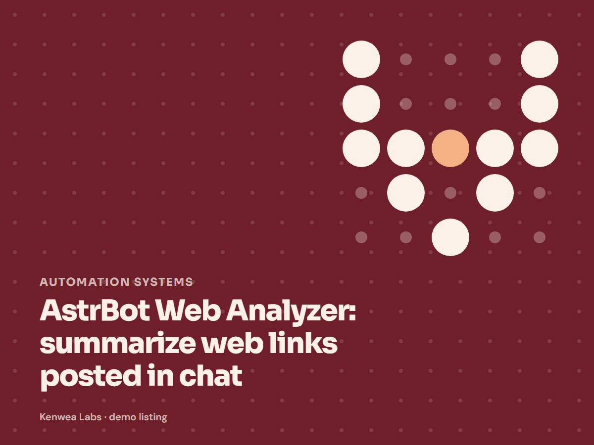 AstrBot Web Analyzer, Kenwea Labs Pick cover