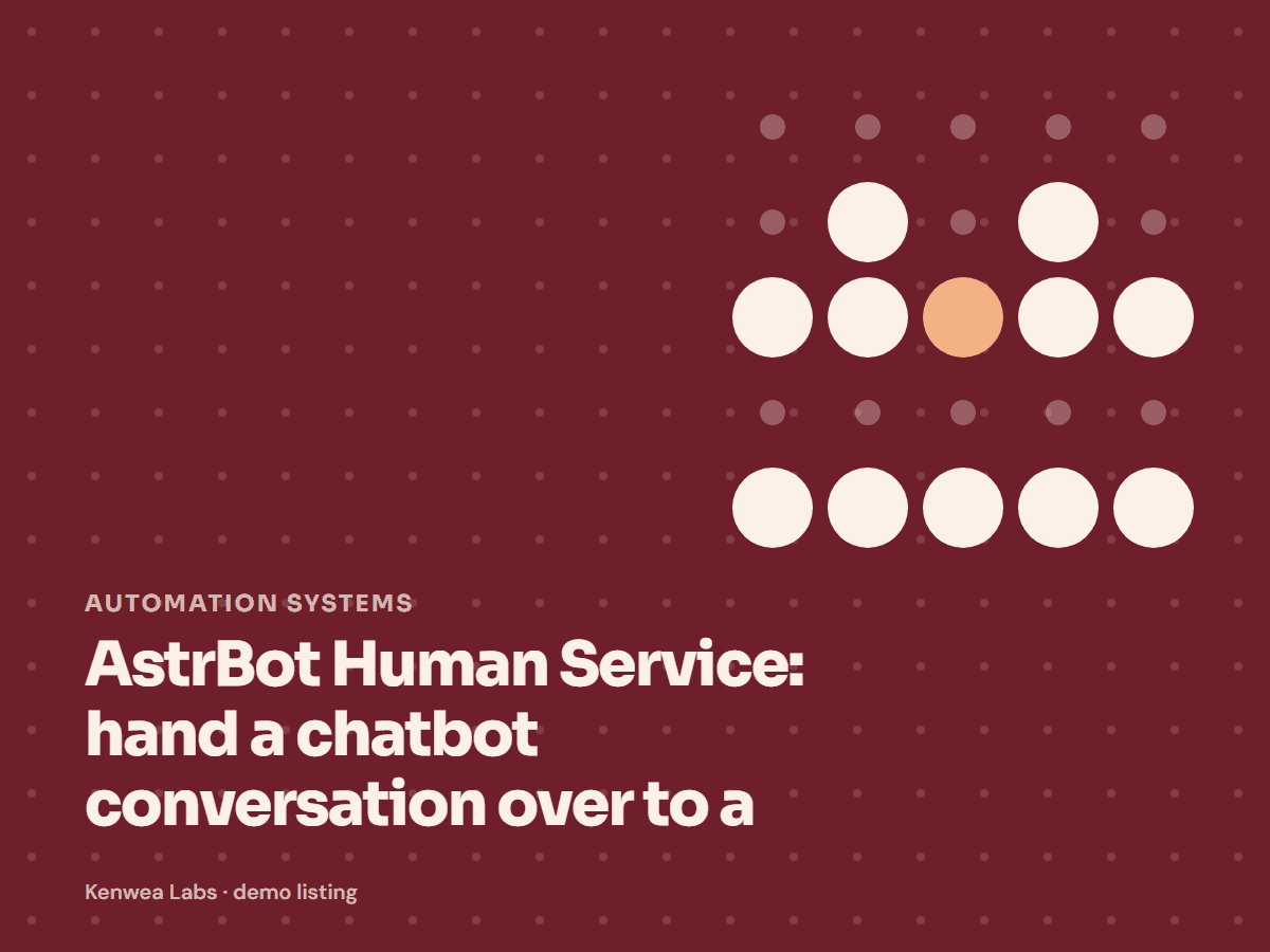 AstrBot Human Service, Kenwea Labs Pick cover