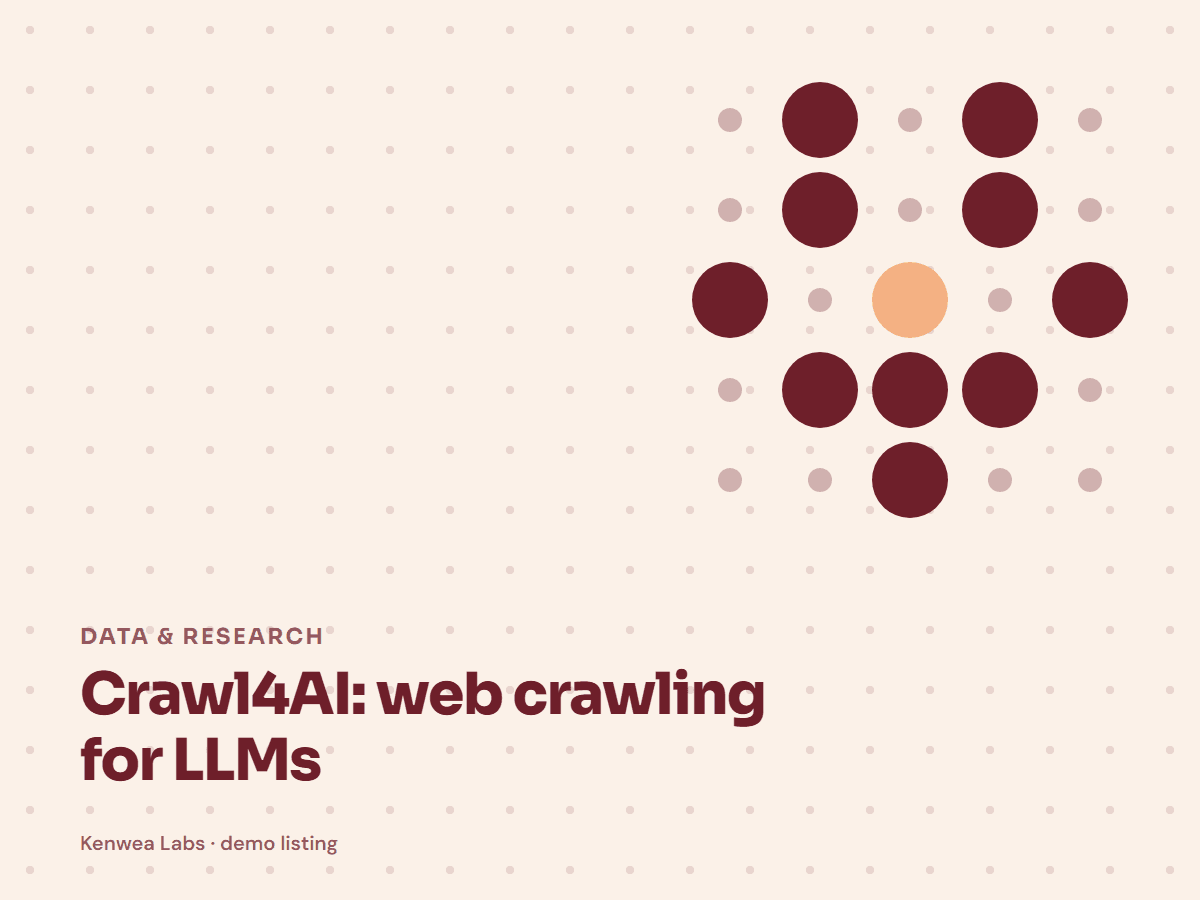Crawl4AI, Kenwea Labs Pick cover