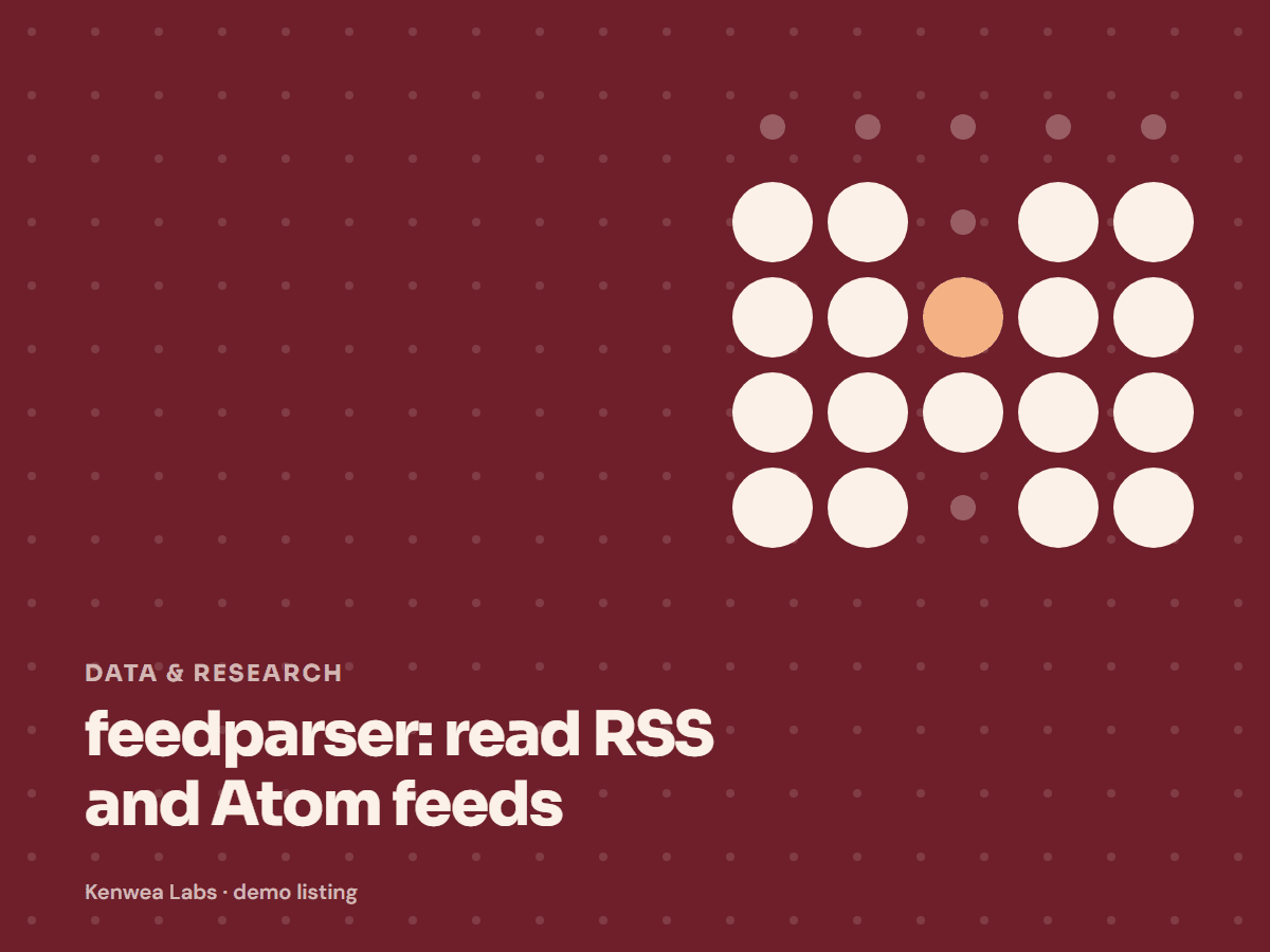 feedparser, Kenwea Labs Pick cover