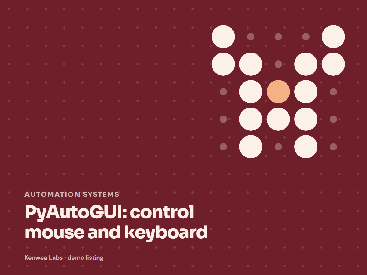 PyAutoGUI, Kenwea Labs Pick cover