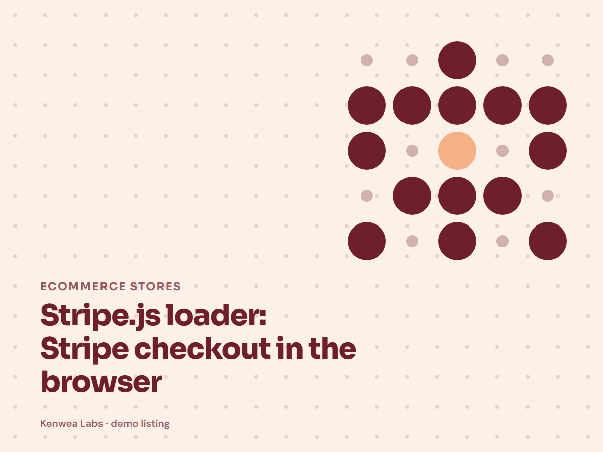Stripe.js loader, Kenwea Labs Pick cover