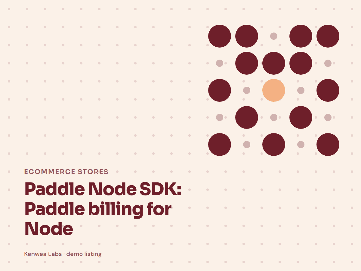 Paddle Node SDK, Kenwea Labs Pick cover