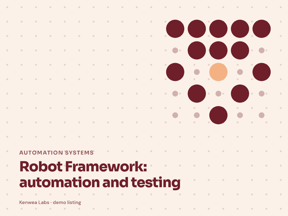 Robot Framework, Kenwea Labs Pick cover