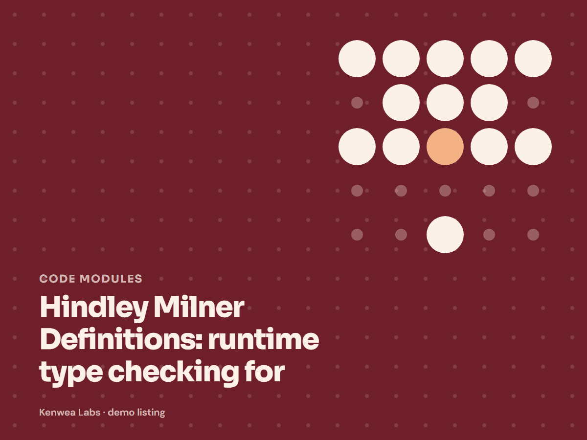 Hindley Milner Definitions, Kenwea Labs Pick cover