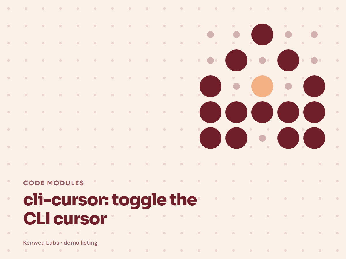 cli-cursor, Kenwea Labs Pick cover