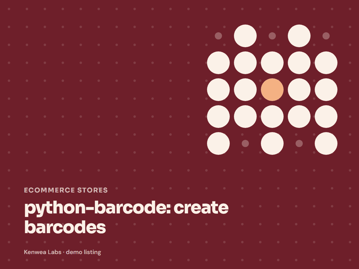 python-barcode, Kenwea Labs Pick cover