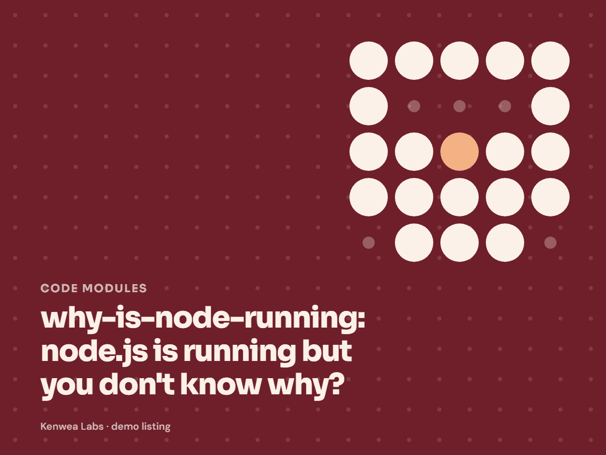 why-is-node-running, Kenwea Labs Pick cover