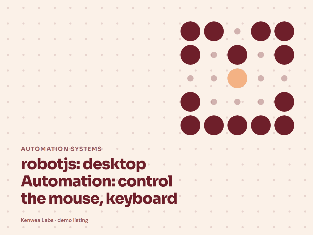 robotjs, Kenwea Labs Pick cover