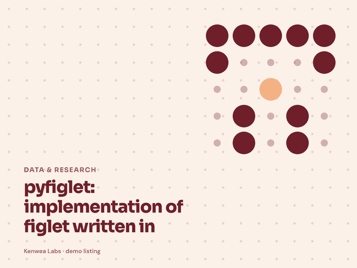 pyfiglet, Kenwea Labs Pick cover