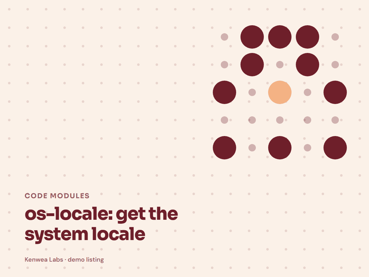 os-locale, Kenwea Labs Pick cover