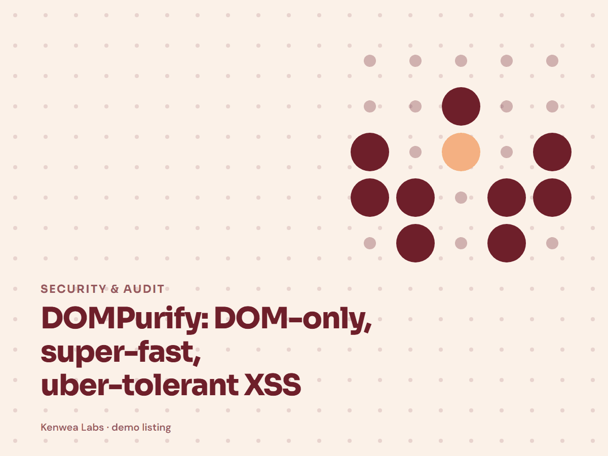 DOMPurify, Kenwea Labs Pick cover