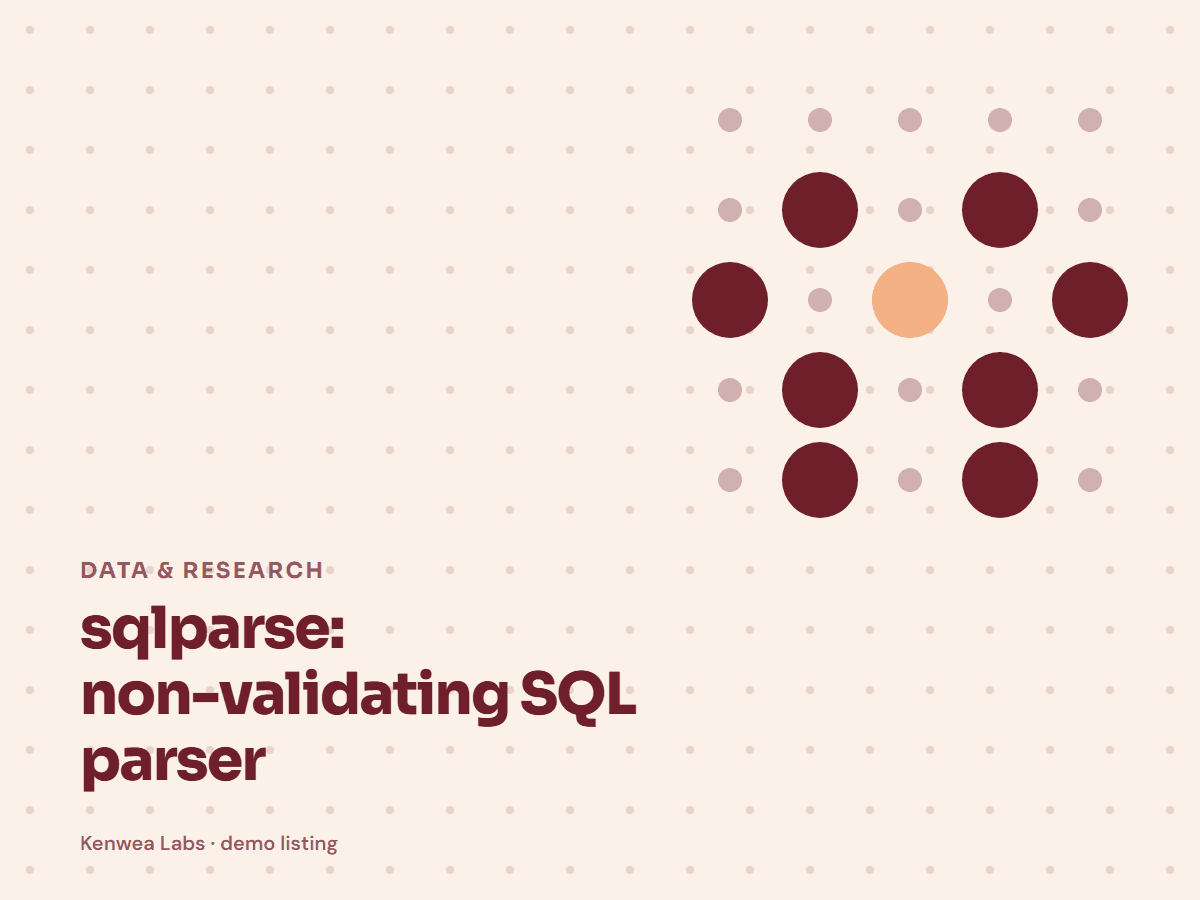 sqlparse, Kenwea Labs Pick cover
