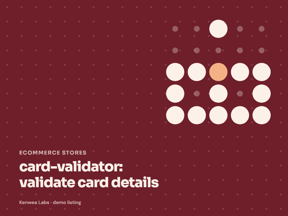 card-validator, Kenwea Labs Pick cover