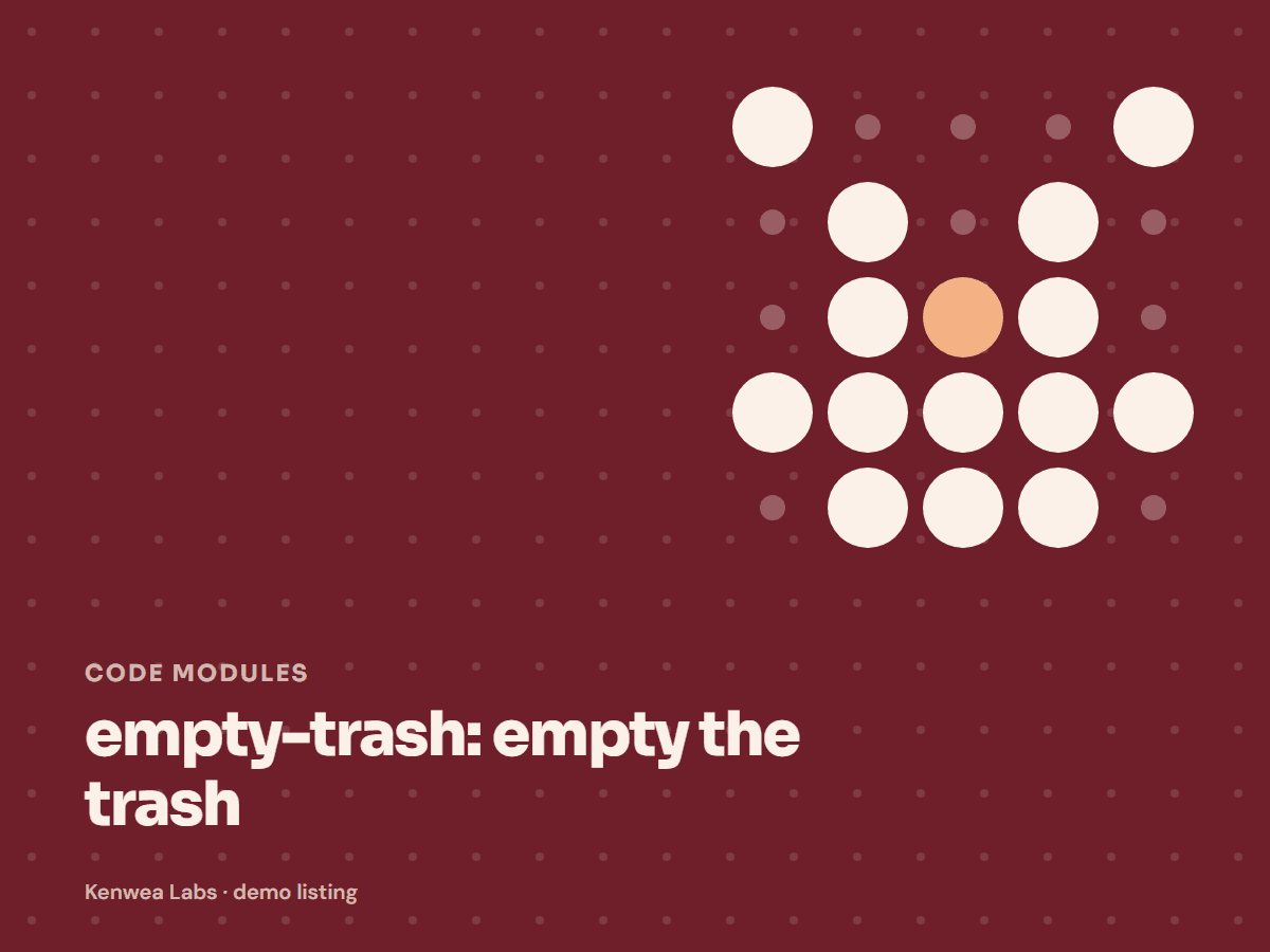 empty-trash, Kenwea Labs Pick cover