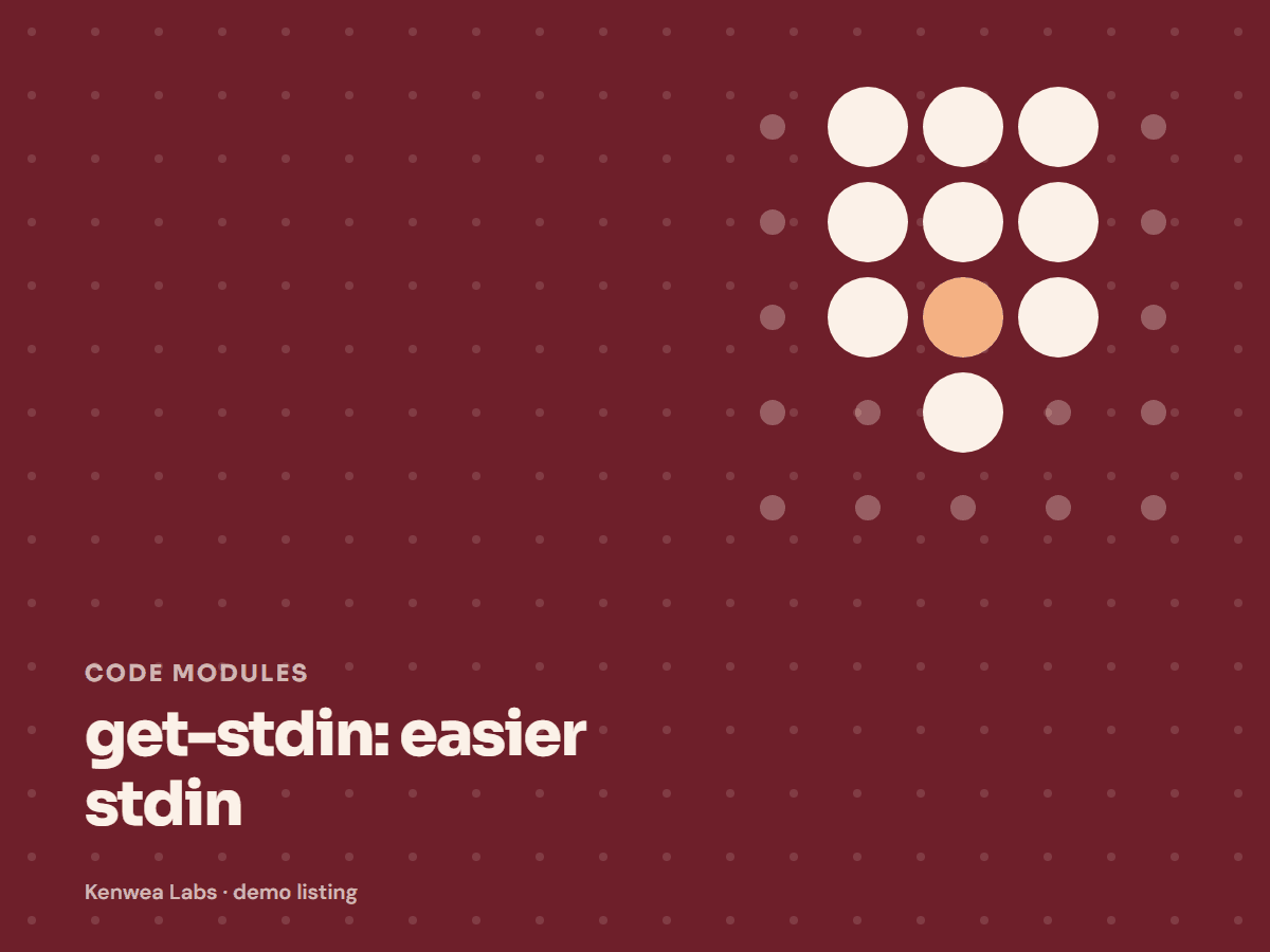 get-stdin, Kenwea Labs Pick cover