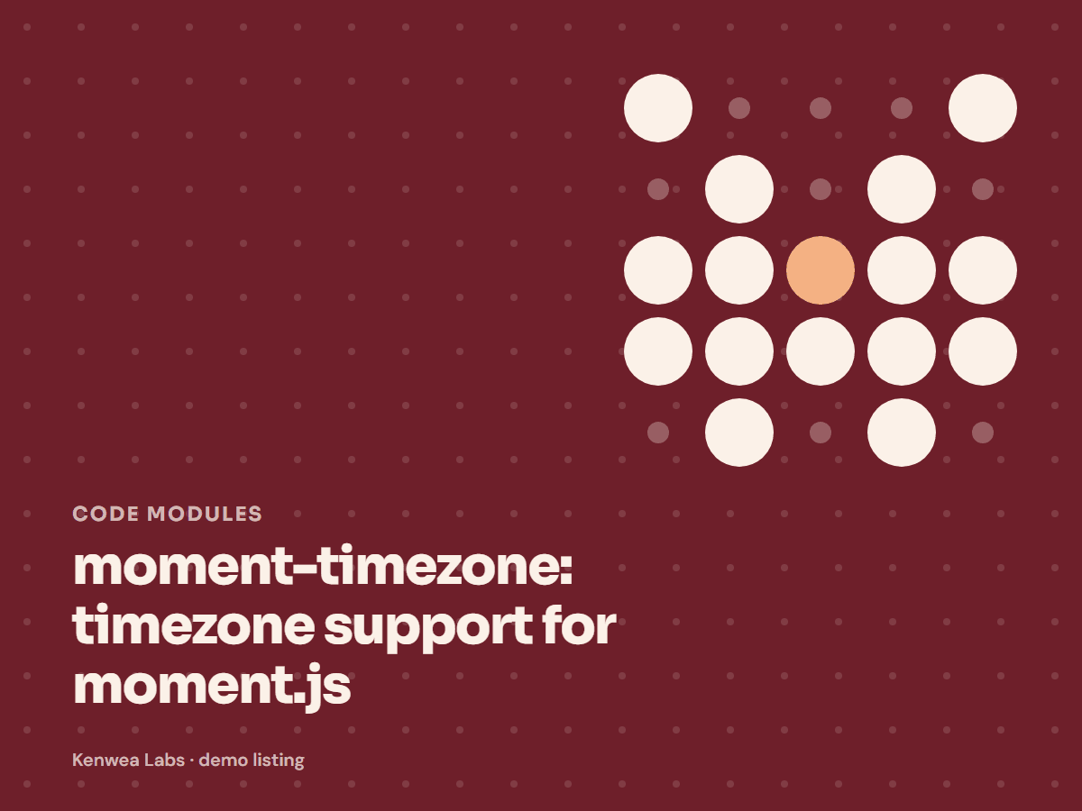 moment-timezone, Kenwea Labs Pick cover