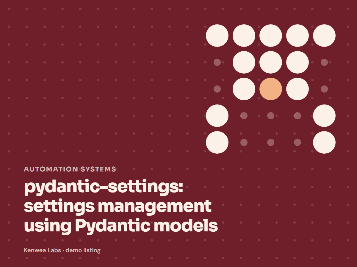 pydantic-settings, Kenwea Labs Pick cover