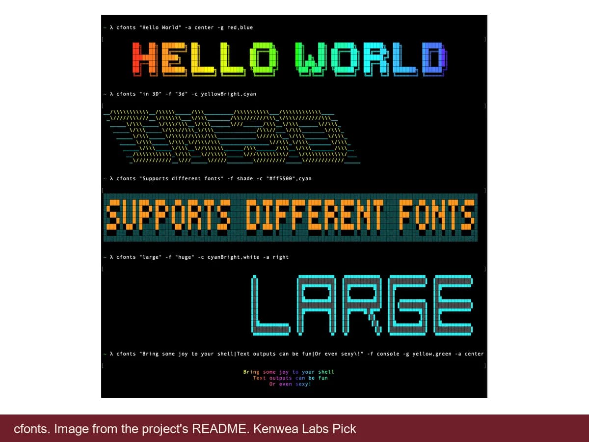 cfonts, image from the project's README