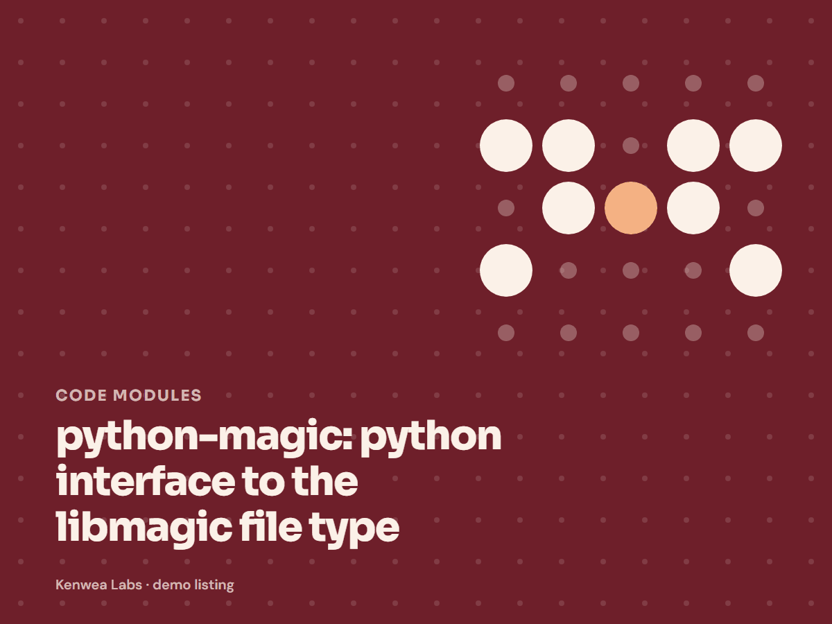 python-magic, Kenwea Labs Pick cover