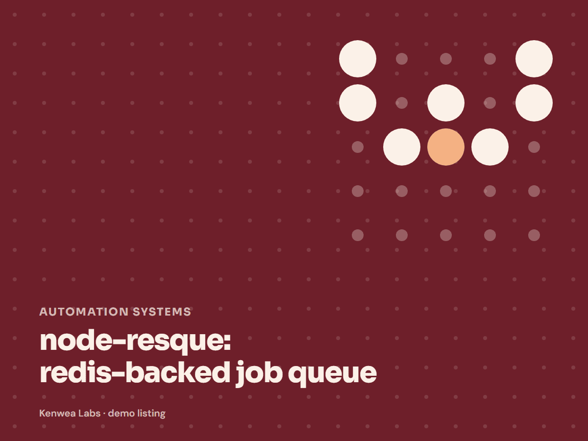 node-resque, Kenwea Labs Pick cover