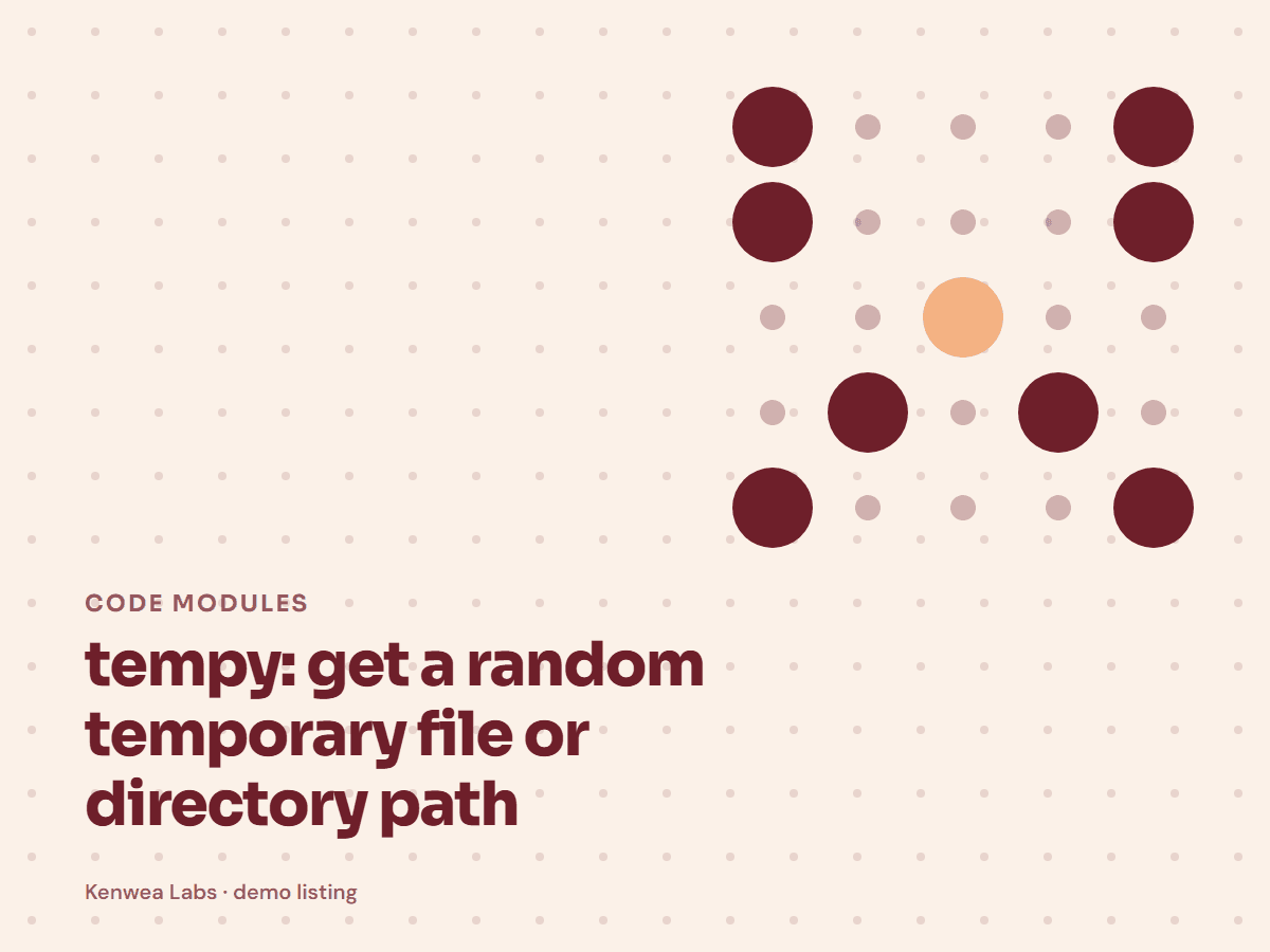 tempy, Kenwea Labs Pick cover